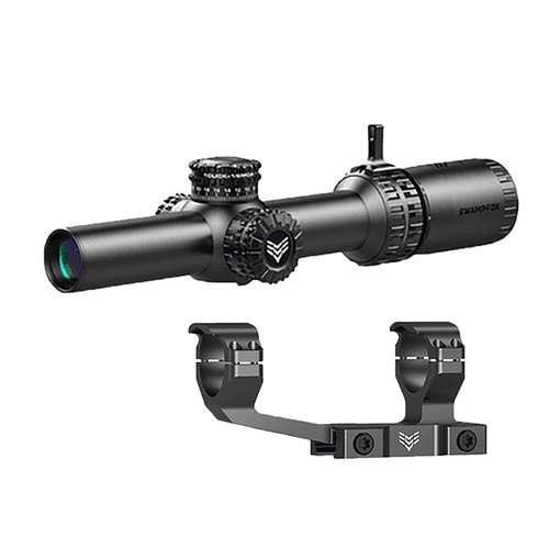 Swampfox Arrowhead 1-8x24mm LPVO offers tool-free locking turrets, bright optical design, and illuminated reticles, perfect for law enforcement and self-defense.