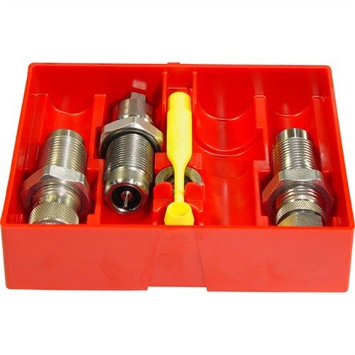LEE PRECISION's PISTOL CARBIDE 3 DIE SET for 38 Short & Long includes essential dies and tools, eliminating the need for sizing lube for efficient reloading.