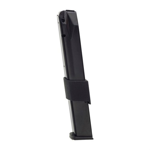 CANIK TP9 32RD magazine features a durable heat-treated carbon steel body with a black oxide finish, ensuring reliability and performance for your TP9 9mm pistol.