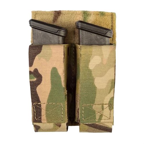 Double Pistol Magazine Pouch securely holds two magazines with strong magnets, durable laminate nylon, and attaches easily to MOLLE/PALS webbing.