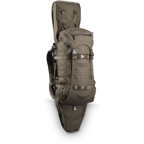 Eberlestock Gunslinger II Pack offers 2,700 cubic inches of versatile storage, a scabbard for firearms, and an Intex-II frame for optimal support.
