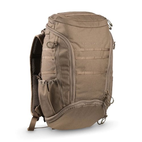 Eberlestock Little Trick Pack offers 1,140 cubic-inches of flexible storage for firearms and gear, featuring zip-away access, rare-earth magnets, and MOLLE-10 webbing.