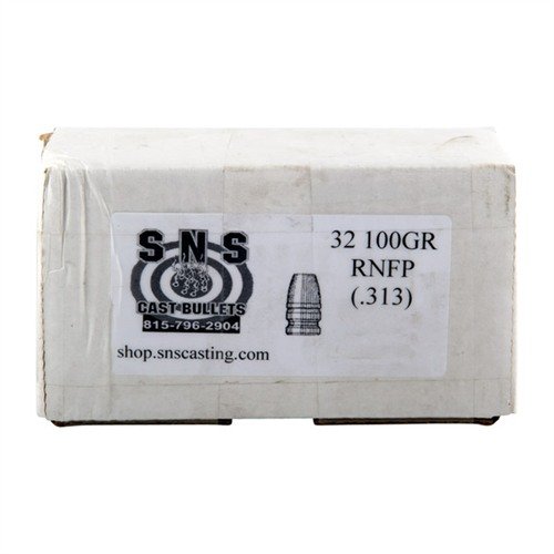 .32 CALIBER CAST PISTOL BULLETS from SNS offer 100GR RNFP design, made with 92% lead for unmatched accuracy and consistency at an economical price.