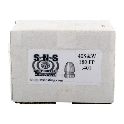 .40 CALIBER CAST PISTOL BULLETS by SNS offer 180GR FP lead bullets made from a high-quality alloy, ensuring consistency and accuracy at an economical price.