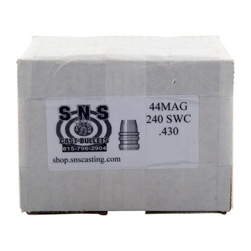 .44 CALIBER CAST PISTOL BULLETS from SNS offer exceptional accuracy with a 92% lead alloy, 18 Brinnell hardness, and economical pricing for both pistol and rifle use.