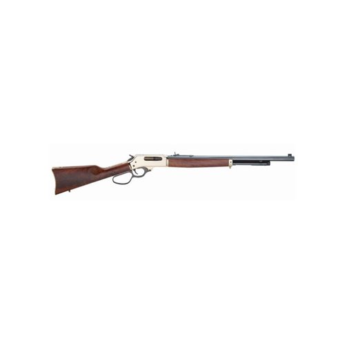 Henry's .45-70 Lever-Action Rifle features a classic walnut stock, large-loop lever for quick handling, and precision sights for accurate target acquisition.