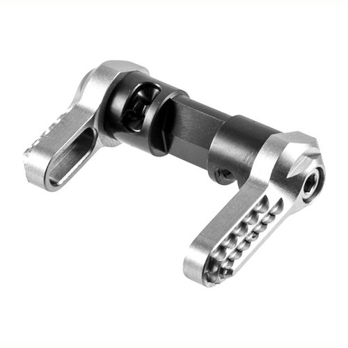 AR-15 57/90° Ambidextrous Selector offers customizable lever throws, corrosion-resistant titanium construction, and compatibility with AR-15/AR-10 rifles.