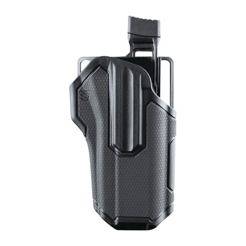Blackhawk Omnivore Holster securely fits over 150 rail-equipped semi-autos, features Level 2 retention, and an instinctive thumb release for quick access.