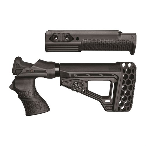 MOSSBERG 500 Knoxx SpecOps Gen III Buttstock features adjustable length-of-pull, ergonomic grip, reduced recoil, and ambidextrous sling mounts for tactical comfort.