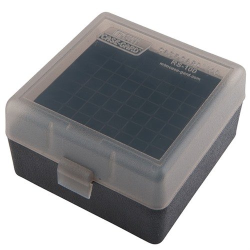 MTM CASE-GARD Flip Top Rifle Ammo Boxes are durable, spill-proof, and come with a 25-year hinge guarantee, perfect for varmint and competitive shooting.