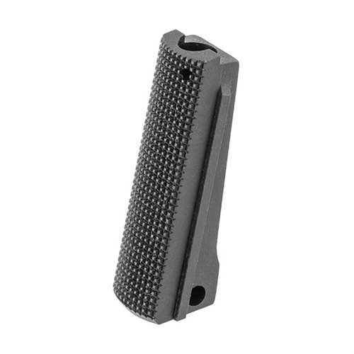 Upgrade your 1911 with Fusion's CNC machined Checkered Steel Mainspring Housing, available in stainless or black, ensuring a perfect fit and superior grip.