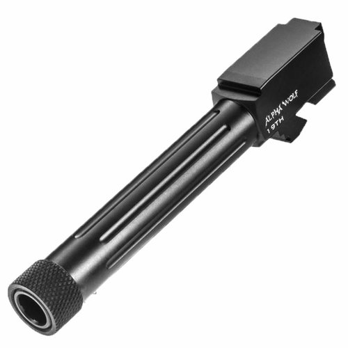 Alpha Wolf barrels for Glock M19 offer unmatched accuracy, combat reliability, drop-in installation, and are designed for various ammunition types with a durable Nitride coating.