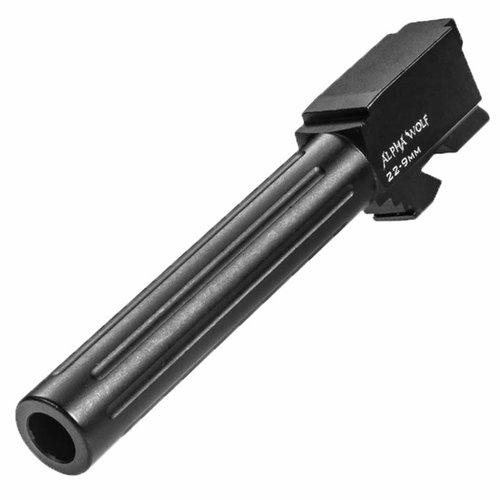 Alpha Wolf barrels offer unmatched accuracy and reliability, converting .40 S&W and .357 Sig to 9mm with drop-in installation and durable Salt Bath Nitride finish.
