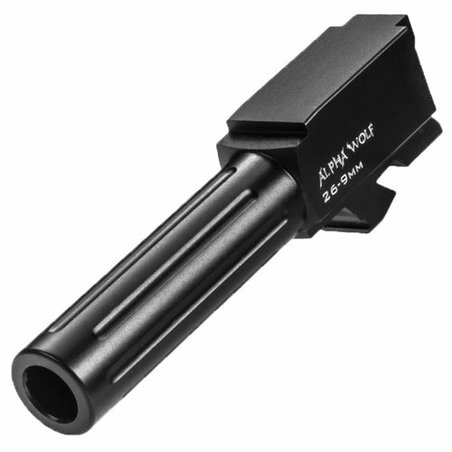Alpha Wolf 9mm barrels for Glock 26 offer unmatched accuracy, drop-in installation, and heat-treated stainless steel with SBN coating for durability.
