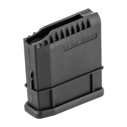 Polymer 5-round magazine for Howa 1500 and compatible models, offering durable construction and added capacity for easier reloads.
