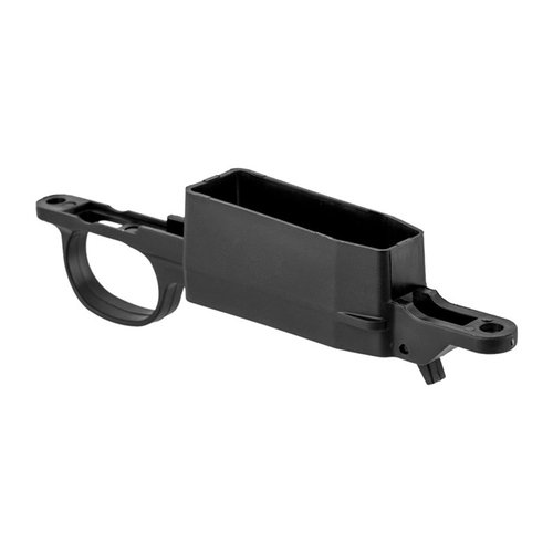 Polymer detachable magazine floorplate for Howa 1500 & similar models, featuring durable construction, increased capacity, and quick magazine release for efficient reloading.