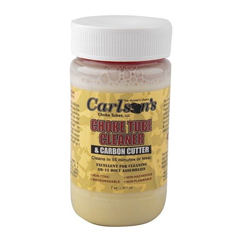 Carlson's Choke Tube Cleaner is biodegradable, nonflammable, and non-hazardous, effectively cleaning carbon and plastic fouling in just 15 minutes!