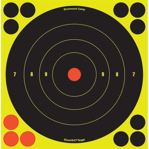 SHOOT-N-C® TARGET highlights your hits with fluorescent colors for easy visibility; self-adhesive, durable vinyl, perfect for all your shooting needs.
