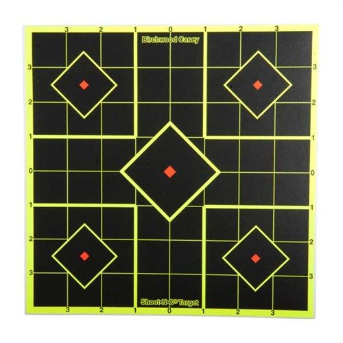 SHOOT-N-C® TARGETS provide instant hit visibility with fluorescent halos, self-adhesive backing, and various target sizes for easy sighting and repair.