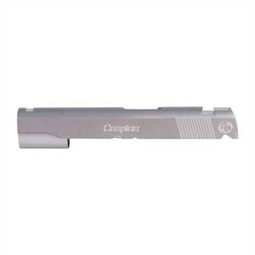 Caspian 1911 slides offer exceptional strength, precise tolerances, and non-glare finishes, perfect for custom builds in .40/10MM with versatile sight options.