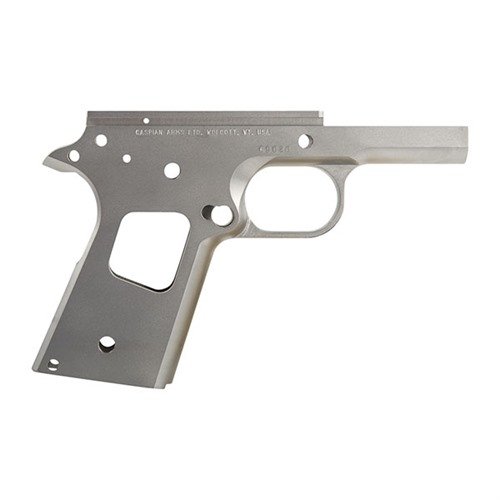 Build a custom 1911 with this precision-cast, heat-treated stainless steel receiver, featuring oversize rails for accuracy and options for smooth or checkered front strap.