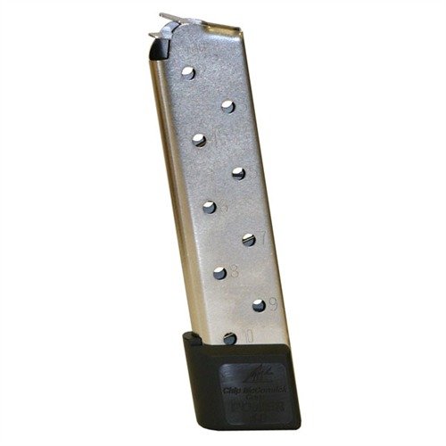 Chip McCormick's 1911 10RD .45 ACP Power Magazine offers unmatched reliability, durable stainless steel construction, and a 10-round capacity for optimal performance.