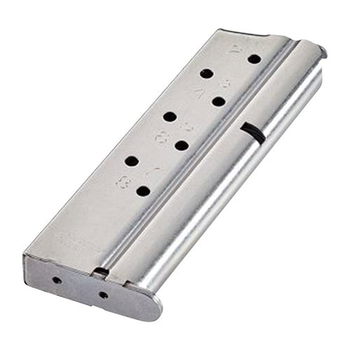 CMC Match Grade magazine offers 8-round capacity for 9mm 1911s, with tighter tolerances, stainless steel body, enhanced feed lips, and minimal bulk for easy concealment.