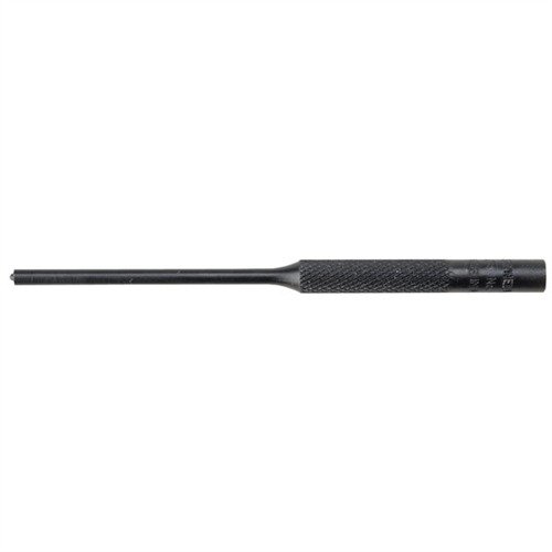 Brownells Roll Pin Punches ensure precise pin removal with a durable solid steel design, featuring a spherical tip for accurate alignment and a knurled handle for enhanced grip.