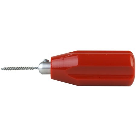 Dewey's Shotgun Port Cleaning Brush features stainless steel bristles for quick cleaning of barrel ports and tight areas, with an easy-to-grasp handle for minimal effort.