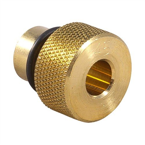 COATED ROD MUZZLE GUIDE by DEWEY features a machined brass design with O-Ring retainer, protecting rifling and cleaning rods while ensuring perfect alignment.