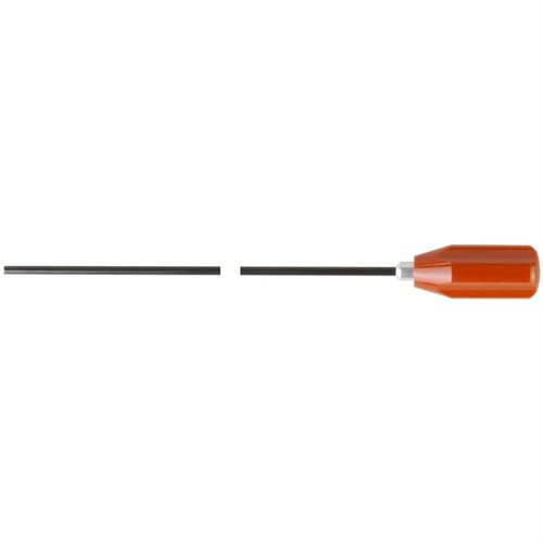 Coated cleaning rod for .223 rifles and .22 handguns, preventing scratches and ensuring accuracy; durable, solvent-resistant, with 8-32 female threaded tip.