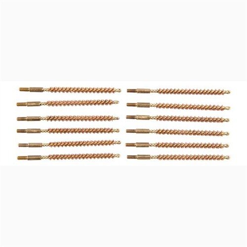 .17 & .20 caliber bore brushes feature tough bronze bristles on twisted brass wire, ensuring effective cleaning without scratching your firearms.