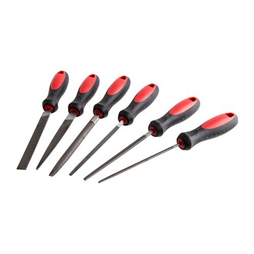 Sada klíčových pilníků s rukojeťmi FRIEDR. DICK GMBH nabízí precizní opravy a úpravy, ideální pro zbraně a jejich součásti, zajišťující vysokou kvalitu.