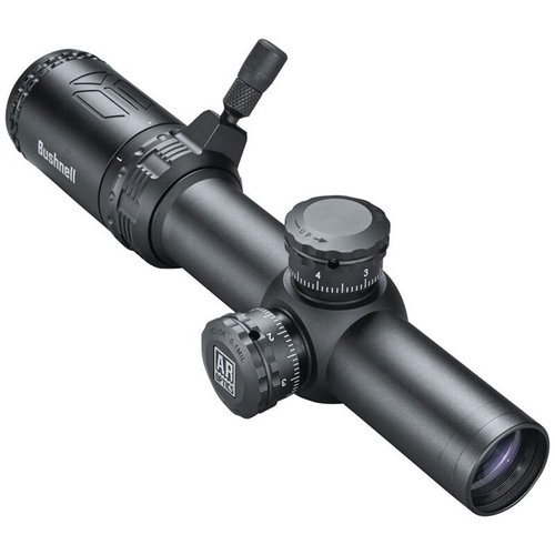 Bushnell AR Optics 1-4x24mm SFP offers quick adjustments, a versatile Drop Zone-223 reticle, IPX7 waterproofing, and customizable magnification for precision shooting.