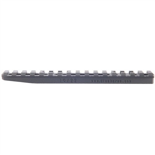 Tough, lightweight aluminum Picatinny rails for Ruger 10/22 allow flexible scope positioning, easy eye relief adjustments, and fit various objective sizes.