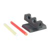 KIMBER FIBER OPTIC FRONT SIGHT features interchangeable red or green inserts for enhanced visibility, improving shooting performance with its bright dot and open center design.