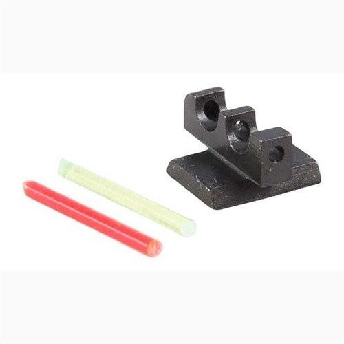 KIMBER FIBER OPTIC FRONT SIGHT offers bright, interchangeable red or green inserts for faster target acquisition, improved light transmission, and fits factory dovetails.
