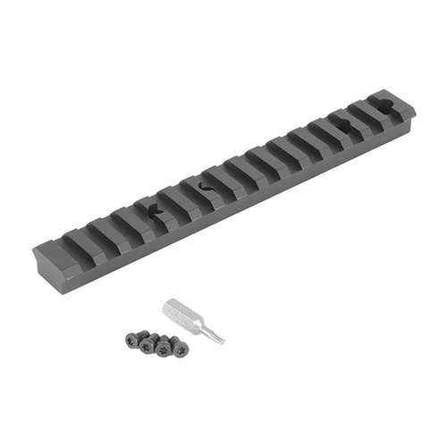 TIKKA T1X HD Picatinny Scope Mount offers full-length cross slots for flexible mounting, durable Type III anodized finish, and is made in the USA for reliability.