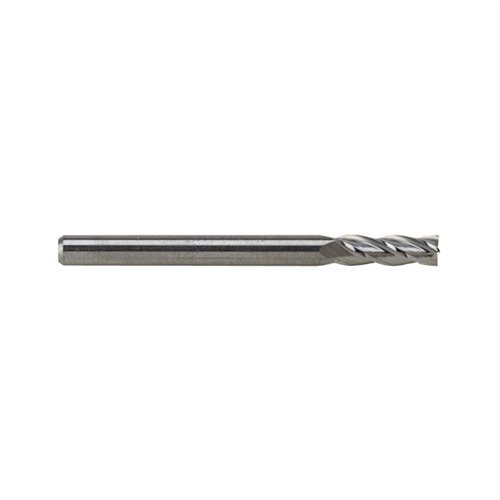 SOLID CARBIDE END MILLS provide clean cuts in hardened steels, ideal for 1911 slides and Remington M-700 bolts, ensuring extended tool life in softer metals.