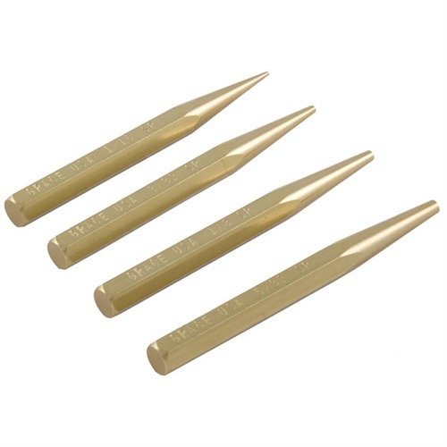 Grace USA's 4 PC Starter Punch Set features non-marring, precision-machined brass punches for drifting sights and driving pins, ensuring a flawless finish.