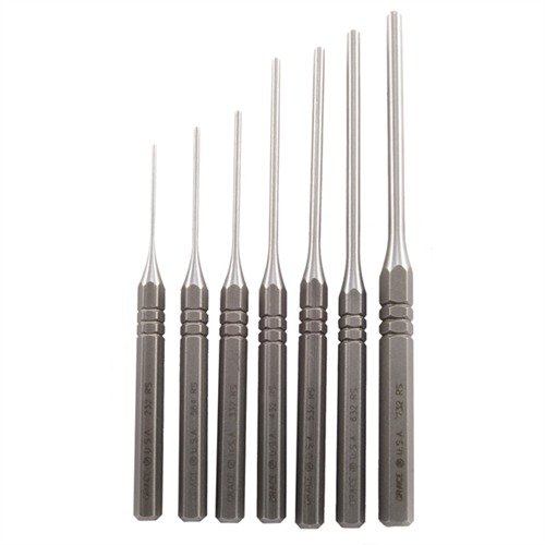 Grace USA Steel Roll Pin Punch Set features heat-hardened carbon steel construction, precision design, and seven sizes for efficient roll pin tasks.