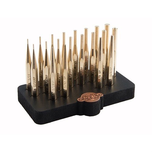 Grace USA's 20 Pc Brass Punch Set offers precision, non-marring, non-sparking tools made from high-quality CDA 360 brass, perfect for critical gunsmithing tasks.