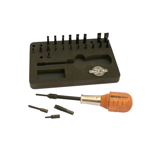 Grace USA Gunsmith 24-Bit Magnetic Tip Screwdriver Set offers precision-ground bits, ergonomic magnetic handle, and organized storage for efficient firearm maintenance.