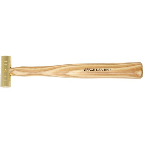 Grace USA Gunsmith's Brass Hammer features solid brass heads for non-marring performance, ergonomic hickory handles for comfort, and precision balance for controlled strikes.
