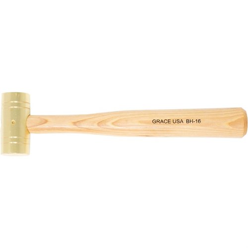 Grace USA Gunsmith's Brass Hammer features solid brass heads for non-marring use, ergonomic hickory handles for comfort, and precise balance for controlled strikes.