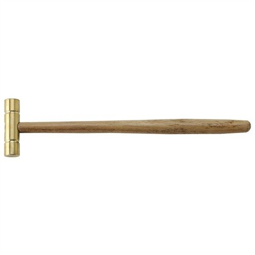 This 2 oz. solid brass hammer features a lightweight design and a hardwood handle, providing maximum control without damaging fine pins or parts.