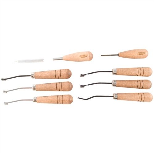 Sada PREMIER CHECKERING SET od GUNLINE obsahuje vše potřebné pro precizní checkering s dlouhou životností a snadným použitím, včetně podrobných instrukcí.