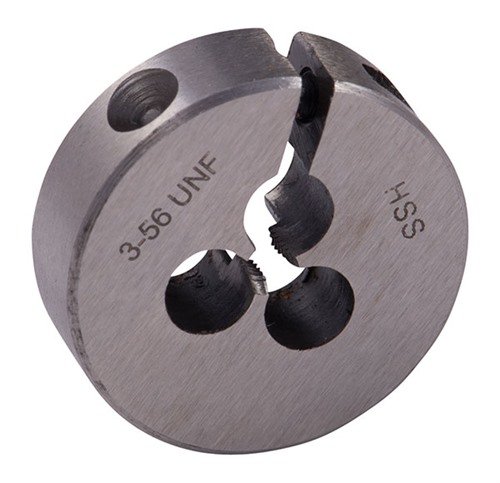 Brownells Wire Gauge Carbon Dies, made from durable carbon steel, offer precise threading with a 13/16