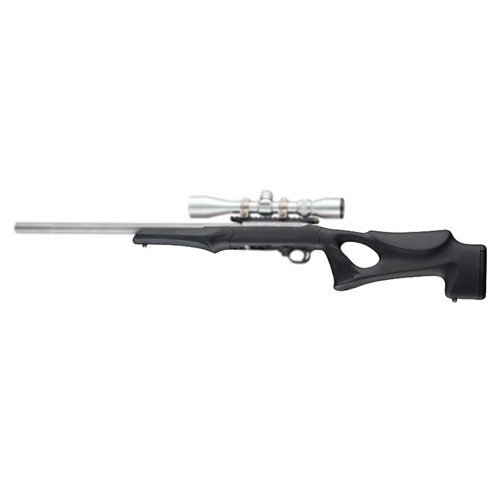 Upgrade your Ruger 10-22® with Hogue's Tactical Thumbhole stock featuring OverMolded® rubber, a .920 barrel channel, and ergonomic design for superior comfort.