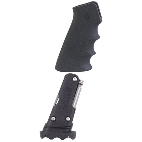 HOGUE's AR-15/M16 A2 Field Survivor Tool is a compact multi-tool for emergency repairs, fitting in your rifle's grip, with essential tools and a comfortable Hogue grip.